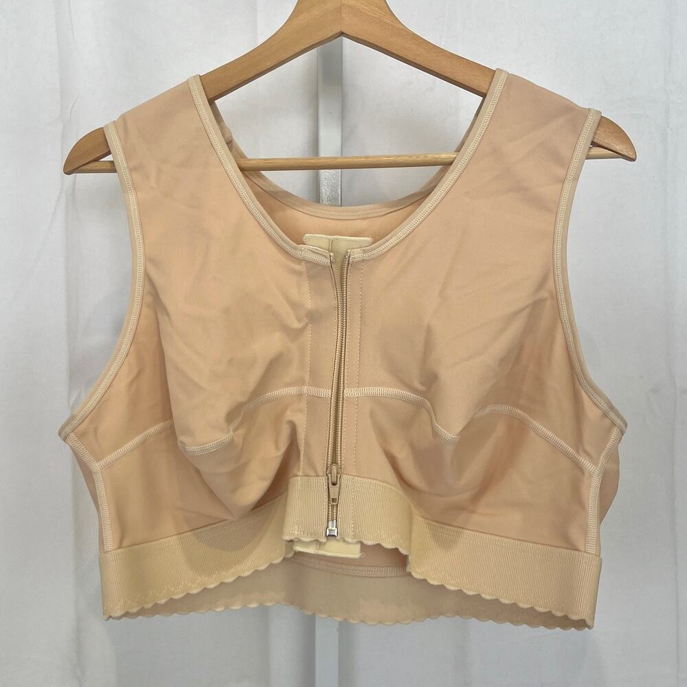 MARENA Recovery Sleeveless Compression Vest Zipper Nude Beige 4XL